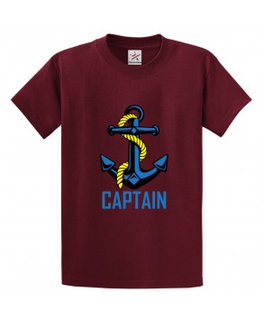 Captain Anchor Unisex Classic Kids and Adults T-shirt For Ship Captains